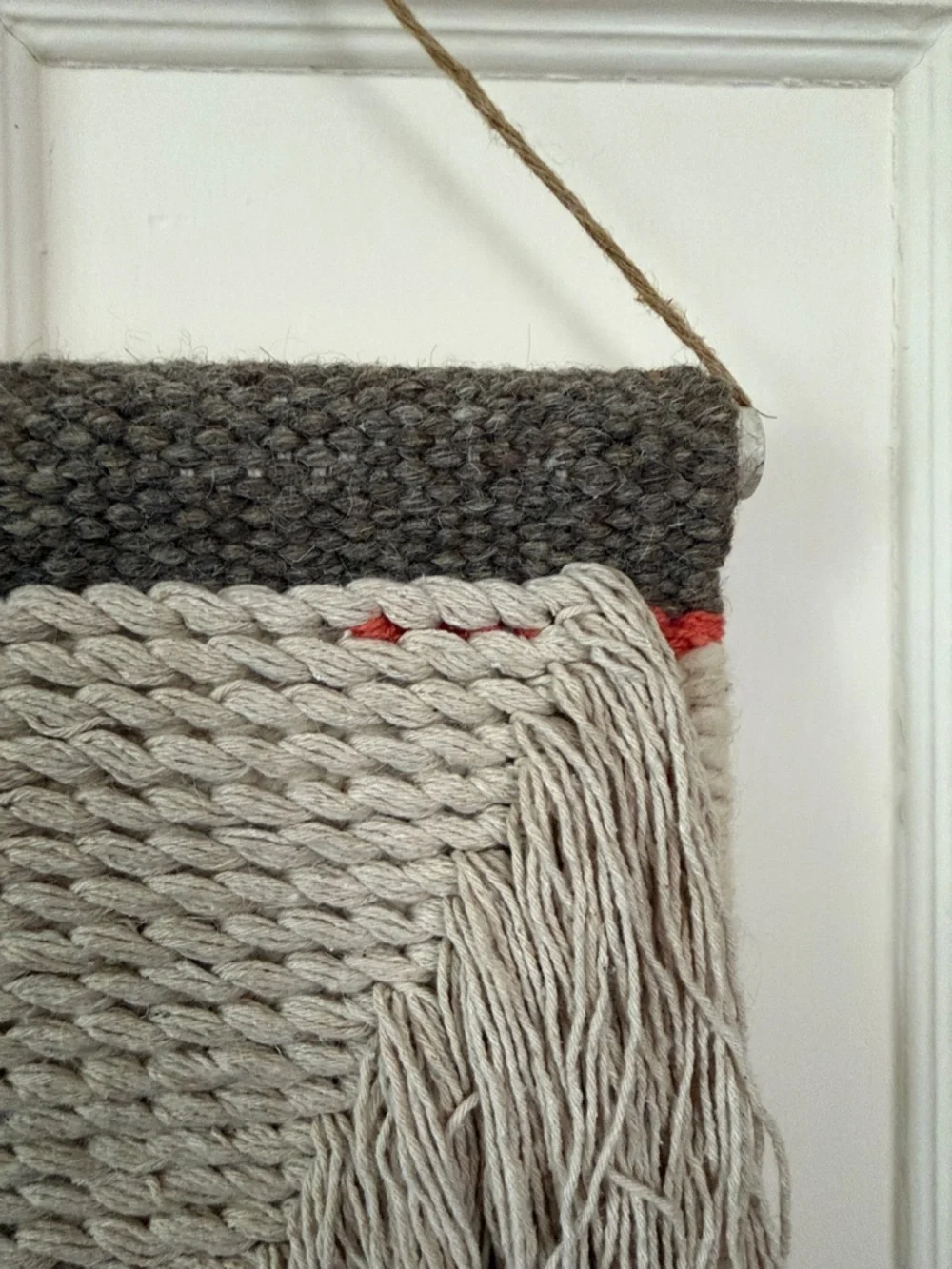 Nate Berkus macrame Beige and taupe coral Fringe Wall Hanging